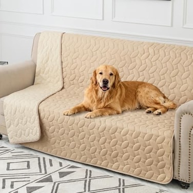 Ameritex Pet Bed Cover Dog Bed Blanket for Sofa and Furniture Waterproof New Pattern Design 52x82 Inch Beige