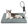 SHU UFANRO Pet Heating Pad Waterproof Heated Cat Bed with 11 Adjustable Temperatures 24H Timer Auto ShutOff ChewResistant Cord Washable Cover Indoor Electric Heating Mat Grey S18 x 16