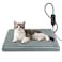 SHU UFANRO Pet Heating Pad Waterproof Heated Cat Bed with 11 Adjustable Temperatures 24H Timer Auto ShutOff ChewResistant Cord Washable Cover Indoor Electric Heating Mat Grey S18 x 16