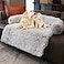 Tinaco Calming DogsCats Bed Mats Dog Pad Washable Removable Couch Cover Plush Long Fur Mat for Pets Waterproof Lining Perfect for Small Medium and Large Dogs and Cats Gradient Gray 41x37