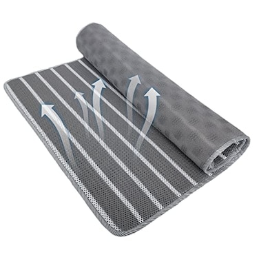 REEZEIVI Breathable Dog Crate mat with AntiSlip Bottom3D air mesh Pet Crate padNonstuffy Dog Sleeping Bedpet mat Machine Washable Pet Mat for Sleeping 40X28 Sliver Grey Mat