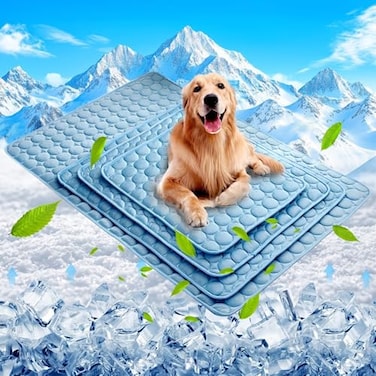 Coppthinktu Dog Cooling Mat for Dogs Self Cooling Summer Dog Cooling Pad for Small Medium Large Dogs Cats Pet Ice Silk Blankets Sleeping Mat Outdoor Dog Self Cooling Crate Mats Washable Portable