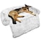 GGIB Calming Dog Bed Fluffy Plush Dog Mat for Furniture Protector with Removable Washable Cover for Large Medium Small Dogs and Cats Large Light Grey