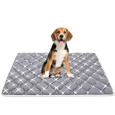 Bubble bear Dog Crate Pad Ultra Soft Washable Crate Mat AntiSlip Kennel Pad for SmallMediumLarge Dogs DarkHued to Hide Stains 36x23