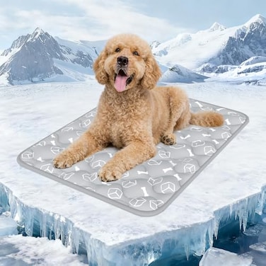 Rywell Dog Cooling Mat 20 Elegant Grey 3627 Thick Durable Cooling Mat for Large Dogs Extended Cooling with Waterproof ColorChanging ArcChill Fiber QMax05 Ideal for Summer