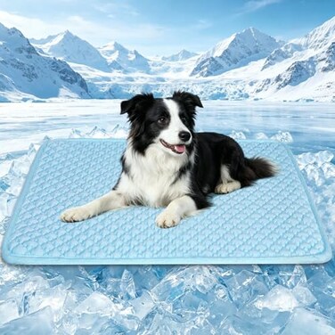 SOMOYA Cooling Mat for Dogs QMax045 Pet Cooling Pads Blanket Sleeping Kennel MatWashable Ice Silk Sleep Mat Pad Breathable for Large Dogs Cats Medium