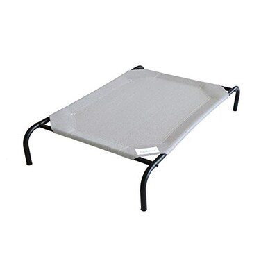 Coolaroo Original Elevated Dog Bed Breathable OffTheGround Pet Bed with Cooling Fabric Joint Relief MoistureResistant Fabric 100 Recyclable Easy Clean Grey Large
