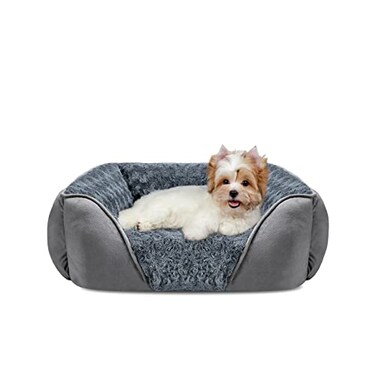 INVENHO Rectangle Washable Orthopedic Dog Bed for Small Medium and Large Dogs Soft Calming Sleeping Puppy Bed Durable Pet Cuddler with AntiSlip Bottom S 20x19x6
