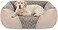 INVENHO Large Rectangle Orthopedic Dog Bed for Medium Small Dogs Washable Soft Calming Puppy Sleeping Cuddler With AntiSlip Bottom L30x24x9