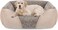 INVENHO Large Rectangle Orthopedic Dog Bed for Medium Small Dogs Washable Soft Calming Puppy Sleeping Cuddler With AntiSlip Bottom L30x24x9