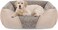 INVENHO Large Rectangle Orthopedic Dog Bed for Medium Small Dogs Washable Soft Calming Puppy Sleeping Cuddler With AntiSlip Bottom L30x24x9