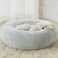 WNPETHOME Calming Dog Bed Cat Bed Donut Faux Fur Pet Bed SelfWarming Donut Cuddler Comfortable Round Plush Dog Beds20 x 20 x 8 Inch Light Grey
