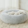 WNPETHOME Calming Dog Bed Cat Bed Donut Faux Fur Pet Bed SelfWarming Donut Cuddler Comfortable Round Plush Dog Beds20 x 20 x 8 Inch Light Grey