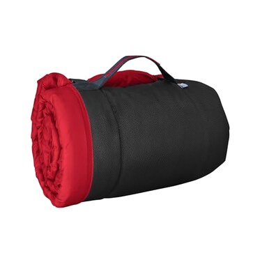 Kurgo Loft Wander Dog Bed TravelFriendly Comfort Roll Durable Water Resistant Top Microtomic Ripstop Material Portable Bed Roll NonSlip Bottom Chili Red Large
