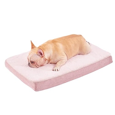 WATANIYA PET Memory Foam Medium Dog Bed Cooling Dog Beds for Medium Dogs Washable Orthopedic Pet Bed for Crate with Joint Relief Memory Foam Waterproof Liner and Plush Cover Pink