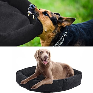 HOMBYS Indestructible Chew Proof Dog Bed for Aggressive ChewersRound Durable Pee Proof Tough Pet Bed for Large DogBlack 20x24x5
