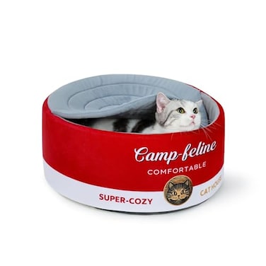 PECHVINO CanShaped Cat Bed with Privacy Cover Comfortable Cushion for Cats Small Dogs