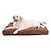 KSIIA Washable Dog Bed Deluxe Plush Dog Crate Beds Comfy Kennel Pad AntiSlip Pet Sleeping Mat for Large Jumbo Medium Small Dogs Breeds 35 x 23 Brown