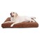 KSIIA Washable Dog Bed Deluxe Plush Dog Crate Beds Comfy Kennel Pad AntiSlip Pet Sleeping Mat for Large Jumbo Medium Small Dogs Breeds 35 x 23 Brown