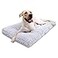 KSIIA Washable Dog Bed Deluxe Plush Dog Crate Beds Comfy Kennel Pad AntiSlip Pet Sleeping Mat for Large Jumbo Medium Small Dogs Breeds 35 x 23 Gray