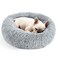 Hoewina Dogs Bed for Small Dogs AntiAnxiety Washable Round Bed Light Grey 240 L x 240 W x 80 Th