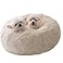 BODISEINT Modern Soft Plush Round Pet Bed for Cats or Small Dogs Mini Medium Sized Dog Cat Bed Self Warming Autumn Winter Indoor Snooze Sleeping Cozy Kitty Teddy Kennel 24 D x 8 H White