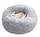 BODISEINT Modern Soft Plush Round Pet Bed for Cats or Small Dogs Mini Medium Sized Dog Cat Bed Self Warming Autumn Winter Indoor Snooze Sleeping Cozy Kitty Teddy Kennel 24 D x 8 H Light Grey