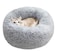 BODISEINT Modern Soft Plush Round Pet Bed for Cats or Small Dogs Mini Medium Sized Dog Cat Bed Self Warming Autumn Winter Indoor Snooze Sleeping Cozy Kitty Teddy Kennel 24 D x 8 H Light Grey