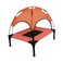 Midlee Salmon Dog Cot with Canopy 24 x 30 Elevated Dog Bed Outside Dog Tent Carrying Bag