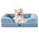 EHEYCIGA Orthopedic Dog Bed for Small Dogs Waterproof Memory Foam Small Dog Beds with Sides NonSlip Bottom and EggCrate Foam Medium Pet Couch Bed with Washable Removable Cover Washed Blue