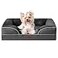 EHEYCIGA Orthopedic Dog Bed for Small Dogs Waterproof Memory Foam Small Pet Beds with Sides NonSlip Bottom and EggCrate Foam Medium Dog Couch Bed with Washable Removable Cover Dark Grey