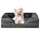 EHEYCIGA Orthopedic Dog Bed for Small Dogs Waterproof Memory Foam Small Pet Beds with Sides NonSlip Bottom and EggCrate Foam Medium Dog Couch Bed with Washable Removable Cover Dark Grey