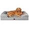 EHEYCIGA Orthopedic Dog Beds Large Sized Dog Waterproof Memory Foam Pet Bed with Sides NonSlip Bottom Large Pet Bed with Washable Removable Cover Grey