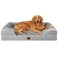 EHEYCIGA Orthopedic Dog Beds Large Sized Dog Waterproof Memory Foam Pet Bed with Sides NonSlip Bottom Large Pet Bed with Washable Removable Cover Grey