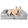 EHEYCIGA Orthopedic Dog Bed for Medium Dogs Waterproof Memory Foam Medium Pet Beds with Sides NonSlip Bottom and EggCrate Foam Dog Couch Bed with Washable Removable Cover Grey