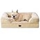 EHEYCIGA Orthopedic Dog Bed for Medium Dogs Waterproof Memory Foam Medium Dog Beds with Sides NonSlip Bottom and EggCrate Foam Pet Couch Bed with Washable Removable Cover Greige