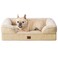 EHEYCIGA Orthopedic Dog Bed for Medium Dogs Waterproof Memory Foam Medium Dog Beds with Sides NonSlip Bottom and EggCrate Foam Pet Couch Bed with Washable Removable Cover Greige