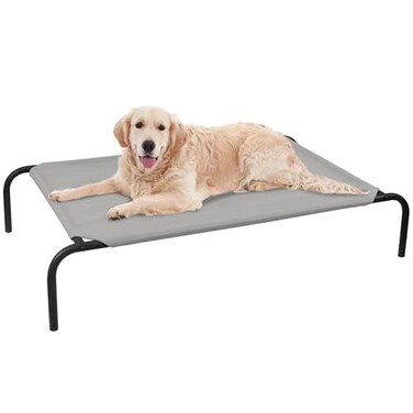 PHYEX Elevated Dog Bed for Large Dogs Raised Dog Bed with Breathable Mesh Non Slip Easy to Clean 505 Inches Grey