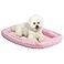MidWest Homes for Pets Small QuietTime Double Bolster Pet Bed Pink Plush 24Inch Crate Mat with Stacked Bolsters Machine Washable Secure Fit with Elastic Straps