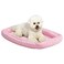 MidWest Homes for Pets Small QuietTime Double Bolster Pet Bed Pink Plush 24Inch Crate Mat with Stacked Bolsters Machine Washable Secure Fit with Elastic Straps