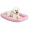 MidWest Homes for Pets Small QuietTime Double Bolster Pet Bed Pink Plush 24Inch Crate Mat with Stacked Bolsters Machine Washable Secure Fit with Elastic Straps