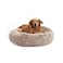 Bedfolks Calming Donut Dog Bed 36 Inches Round Fluffy for Large Dogs AntiAnxiety Plush Machine Washable Brown Large