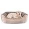 JOEJOY Rectangle Dog Bed for Large Medium Small Dogs Washable Orthopedic Sofa Bed Soft Breathable Puppy Pet Cuddler Durable Calming Dog Bed with AntiSlip Bottom Multiple Sizes Beige