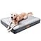 Sunheir Orthopedic Dog Bed for Large Dogs Big Waterproof Dog Crate Bed with Removable Washable Cover Egg Crate Foam Support AntiSlip Bottom Deluxe Plush Pet Bed Mat Grey