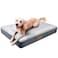 Sunheir Orthopedic Dog Bed for Large Dogs Big Waterproof Dog Crate Bed with Removable Washable Cover Egg Crate Foam Support AntiSlip Bottom Deluxe Plush Pet Bed Mat Grey