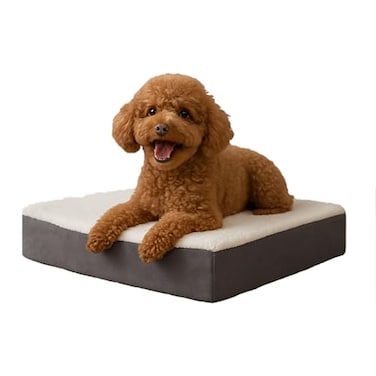 PETMAKER Orthopedic Dog Bed 2Layer Memory Foam Crate Mat with Machine Washable Sherpa Cover 20x15 Pet Bed for Small Dogs Up to 20lbs by Gray