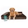 FurHaven Orthopedic Dog Bed for Large Dogs LShaped Chaise Mattress Egg Crate with a Solid Orthopedic Foam Base for Joint Support Removable Washable Cover Jumbo XL Plush Velvet Sable Brown