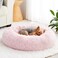 WNPETHOME Calming Dog Bed Cat Bed Donut Faux Fur SelfWarming Donut Cuddler Comfortable Round Plush Pet Beds 27 x 27 x 8 Inch Light Pink