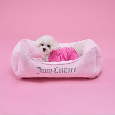Juicy Couture Crown Bling Pink Pet Bed for Dogs and Cats Medium 28 x 18 x 10