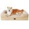 EHEYCIGA Orthopedic Dog Beds for Large Dogs Waterproof Memory Foam Large Dog Bed with Sides NonSlip Bottom and EggCrate Foam Pet Couch Bed with Washable Removable Cover Greige